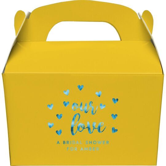 Confetti Hearts Our Love Gable Favor Boxes